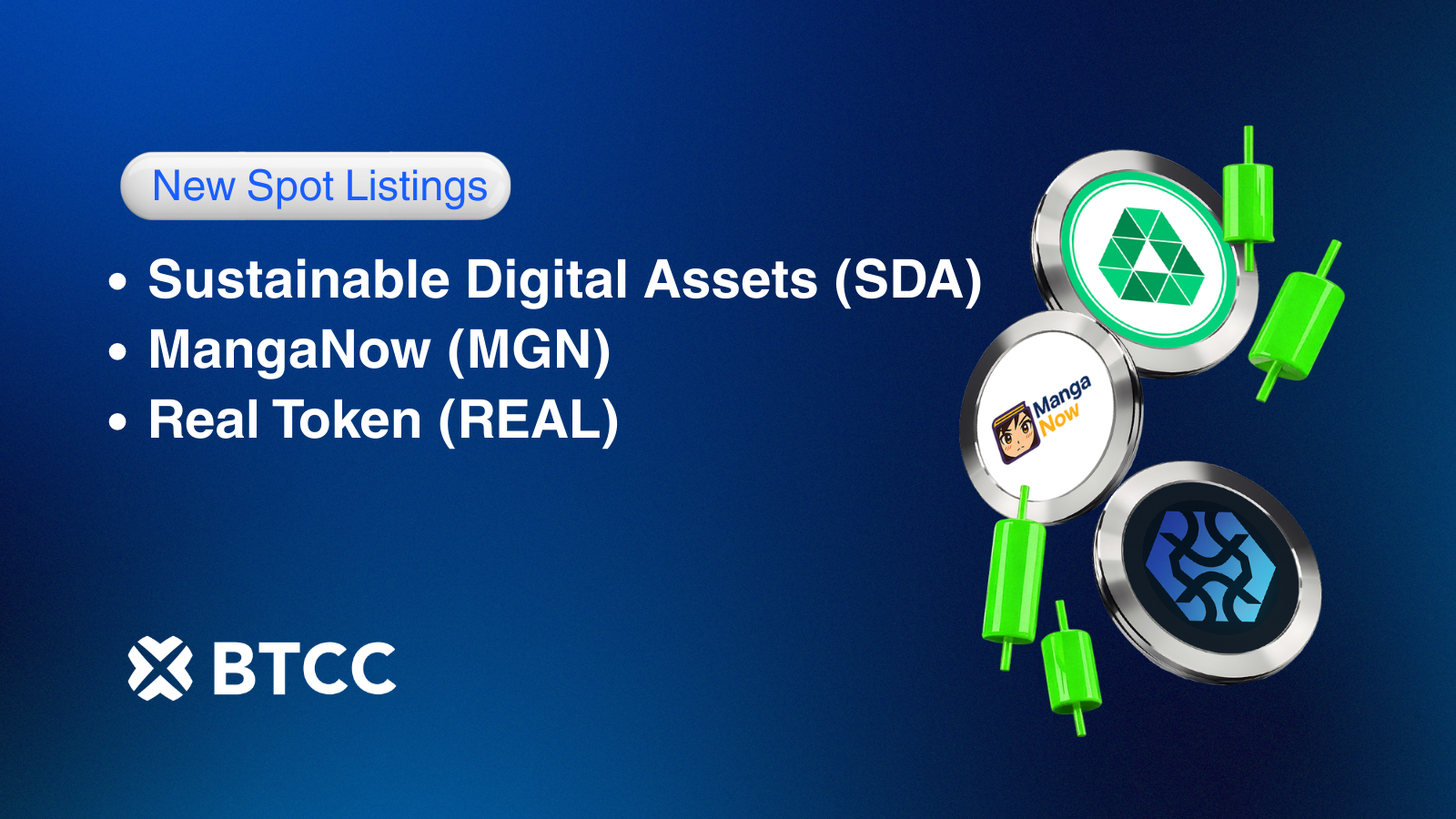 BTCC上线SDA、MGN与REALTOKEN三新交易对，现货阵容超400对