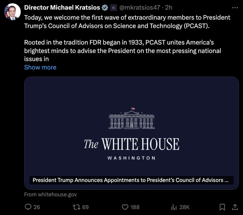 特朗普新科技顾问团亮相：加密与AI巨头集体入列