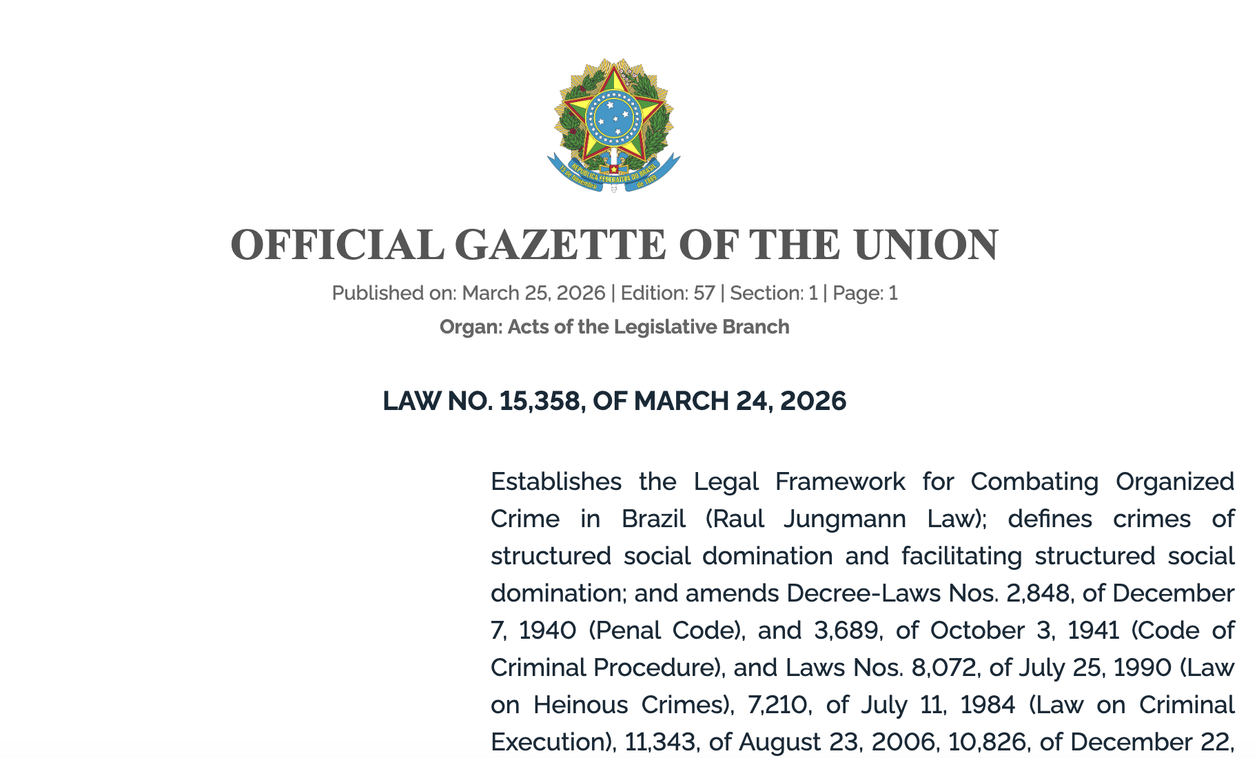 巴西立法授权没收加密货币用于反罪案