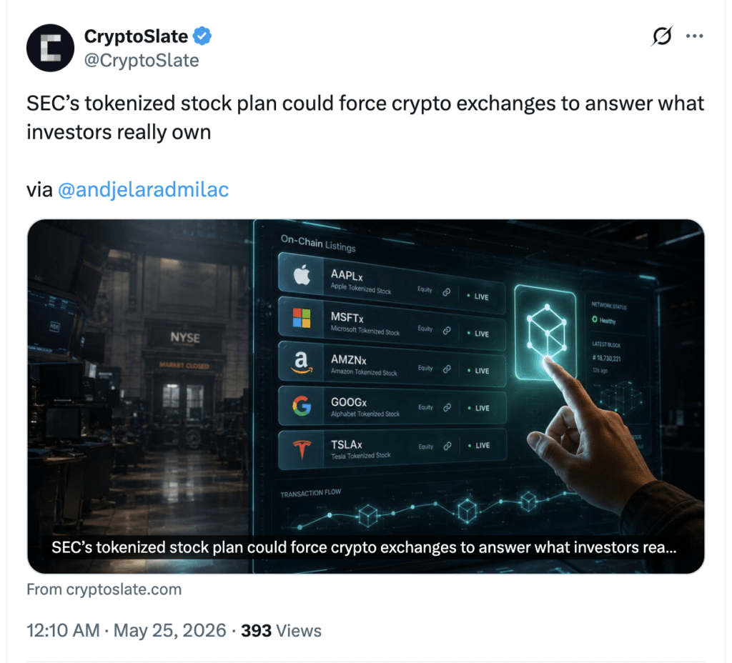 SEC拟推代币化股票：金融格局或将重塑