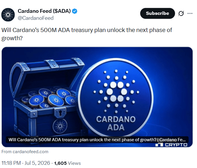 Cardano拟提支出上限至5亿ADA，治理考验来临