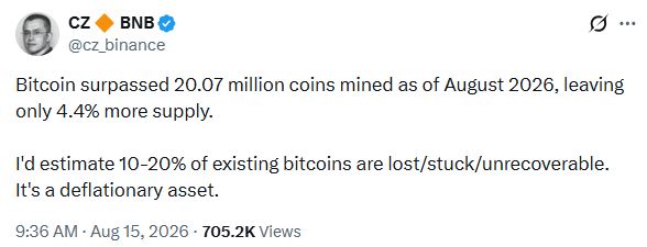 比特币供应逼近极限：2007万枚已挖，稀缺性成市场焦点