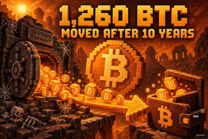 1260枚比特币从十年前的持仓中转出