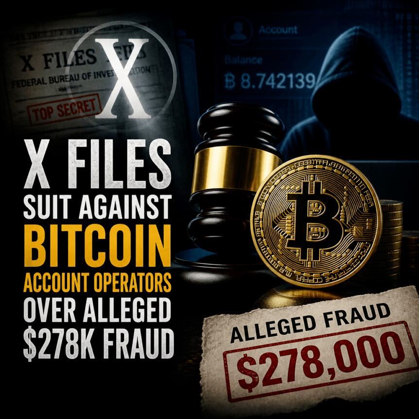 X档案：针对比特币账户运营商的诉讼，涉嫌27.8万美元欺诈