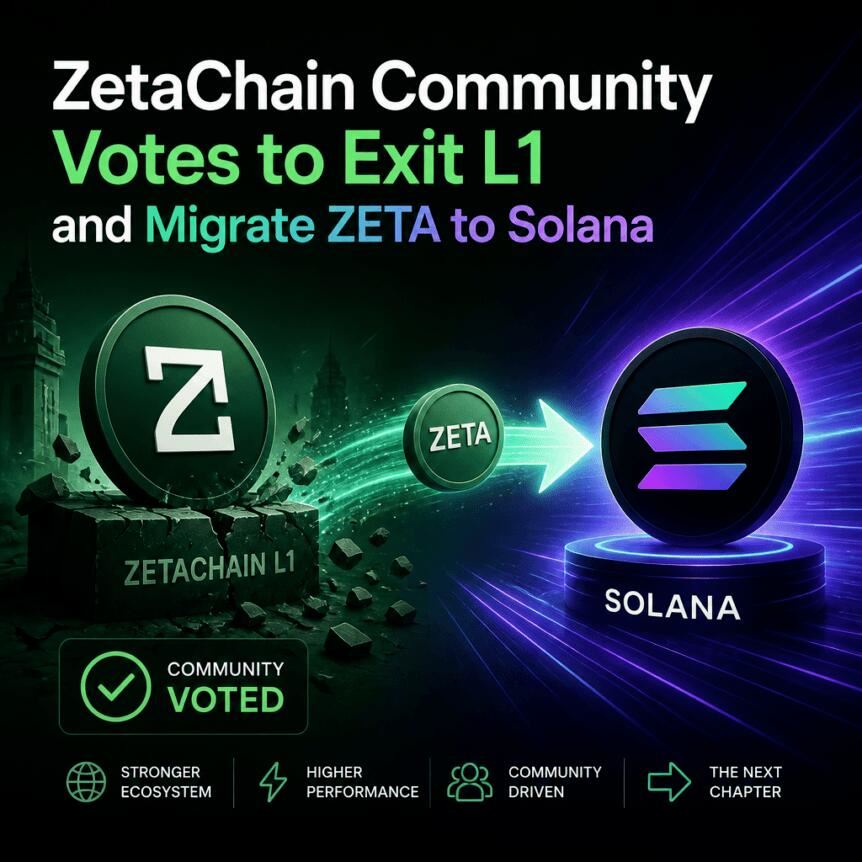 ZetaChain 社区投票决定退出 L1 并迁移 ZETA 至 Solana