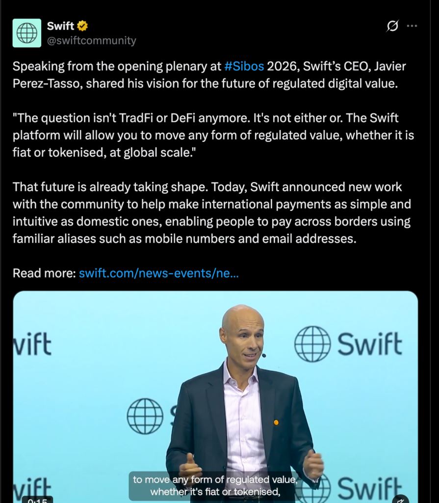 Swift区块链计划瞄准法币与代币化货币的全球统一铁路
