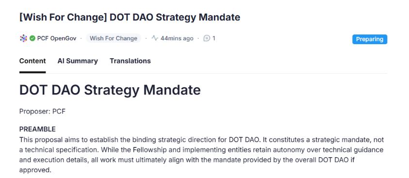 Polkadot提案寻求DAO授权发行类似dotUSD的稳定币
