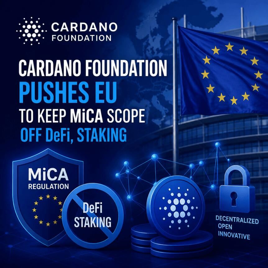 Cardano Foundation推动欧盟将DeFi和质押排除在MiCA范围之外