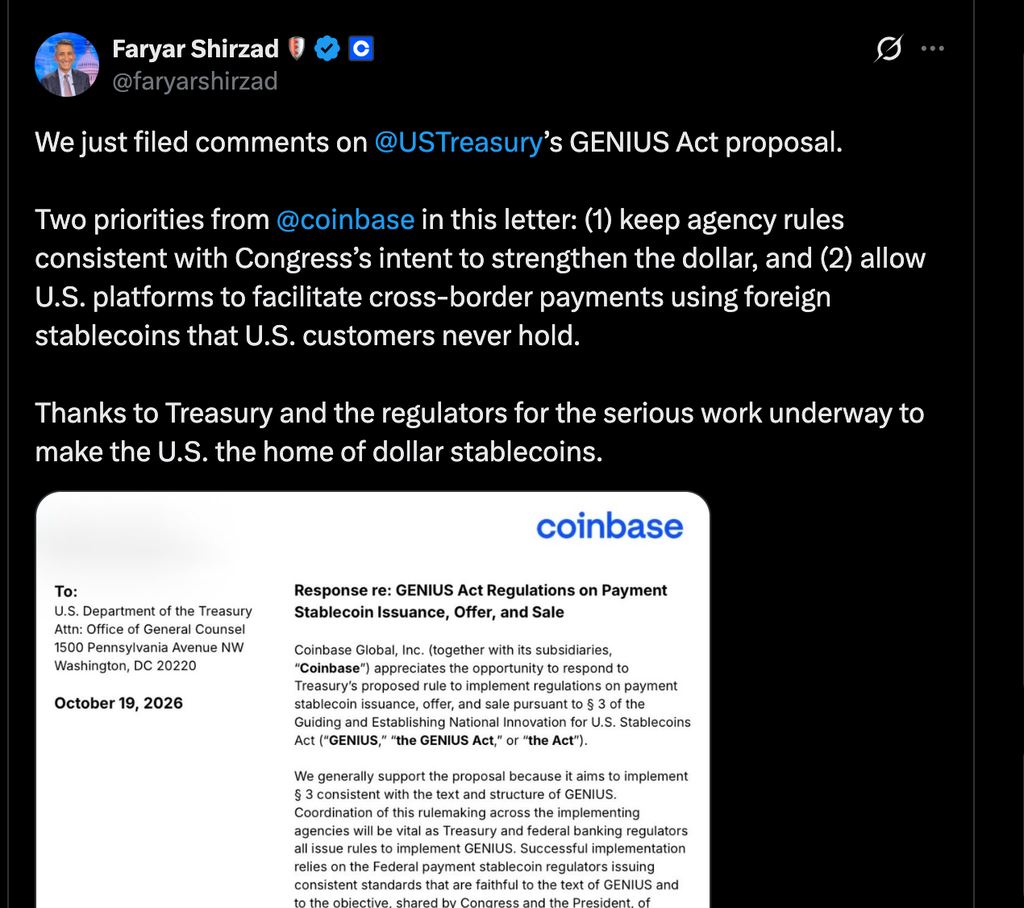 Coinbase股价上涨，公司推动境外稳定币支付