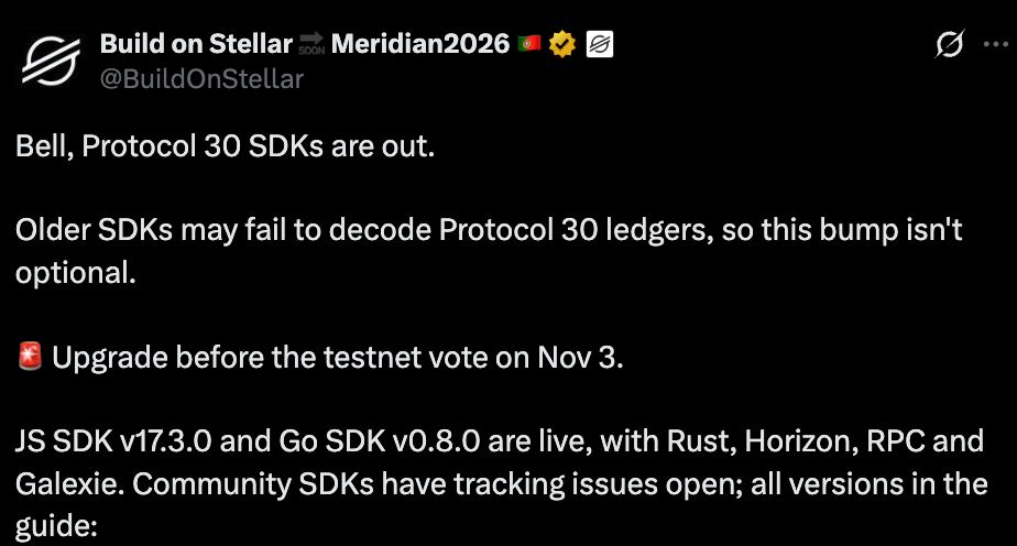今日 Stellar 新闻：旧 SDK 可能在投票前失效，XLM 当前走势如何？