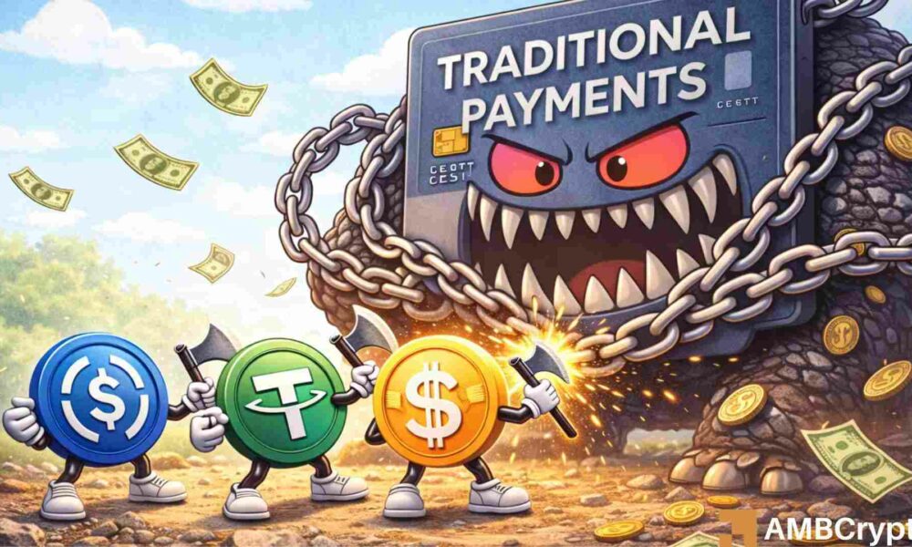 稳定币交易量飙升至 35 万亿美元，但现实世界的支付仍滞后于 1%